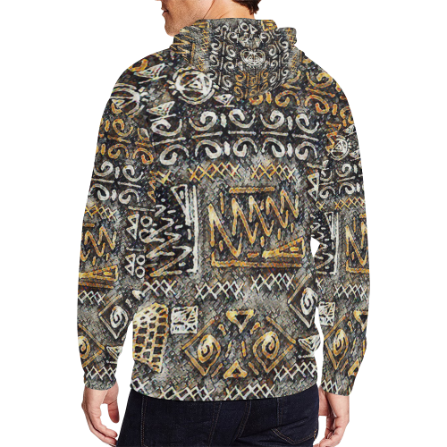 zZzs All Over Print Full Zip Hoodie for Men/Large Size (Model H14)