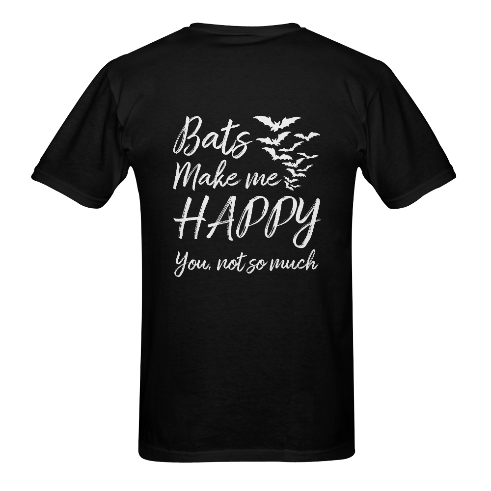 White bats make me happy Men's T-Shirt in USA Size (Two Sides Printing)