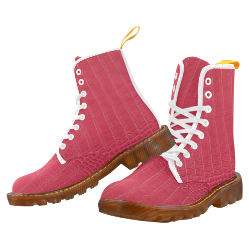 Pink Crocodile Martin Boots For Women Model 1203H