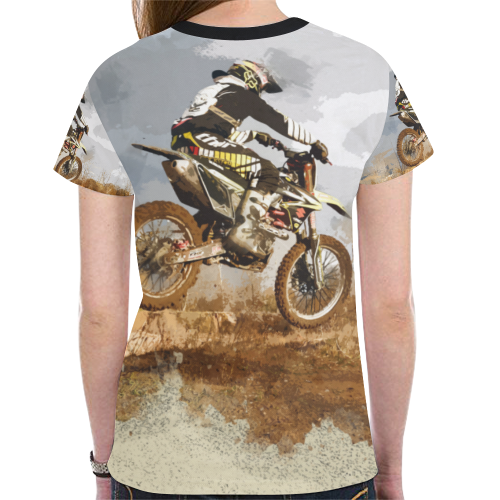 Bare Winter Trees on the Dirt Bike Trail New All Over Print T-shirt for Women (Model T45)