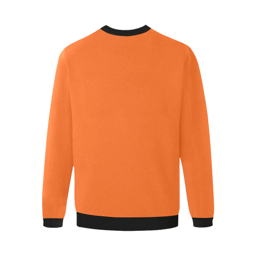 Lighthouse Modern Orange Men's Oversized Fleece Crew Sweatshirt (Model H18)