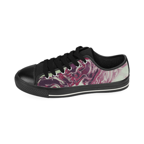 Warrior - red purple mint green swirls diy personalize Low Top Canvas Shoes for Kid (Model 018)