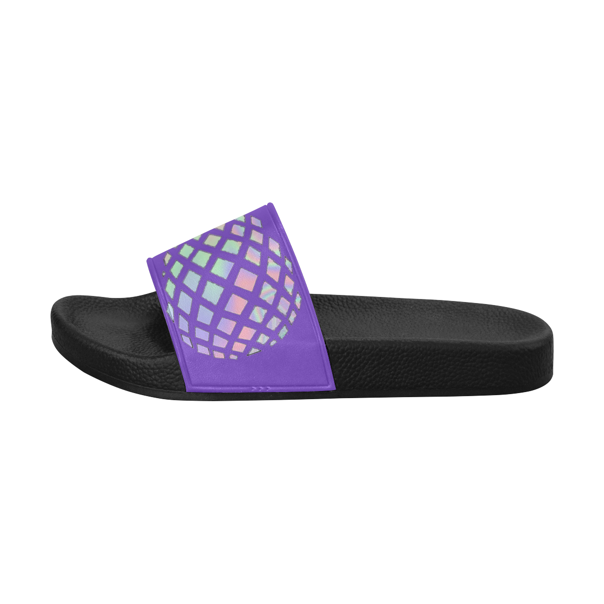 Purple Holorgram Sandals Men's Slide Sandals/Large Size (Model 057)