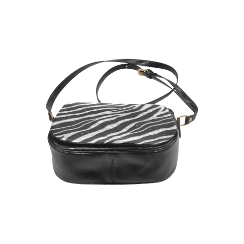 Ripped SpaceTime Stripes - White Classic Saddle Bag/Large (Model 1648)