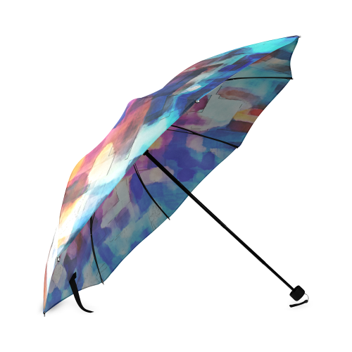 Blue pink watercolors Foldable Umbrella (Model U01)