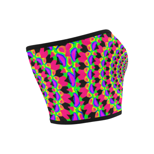 Neon Kaleidoscope Mandala Bandeau Top