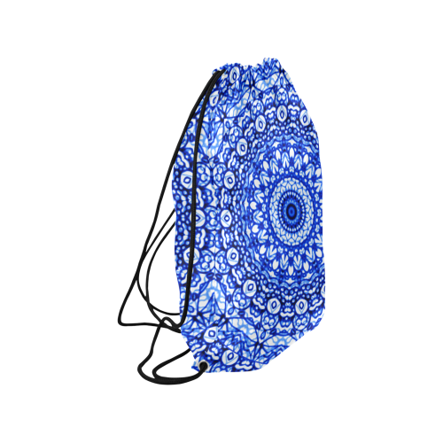 Blue Mandala Mehndi Style G403 Medium Drawstring Bag Model 1604 (Twin Sides) 13.8"(W) * 18.1"(H)