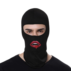 Red Queen Vampire Lips Black All Over Print Balaclava