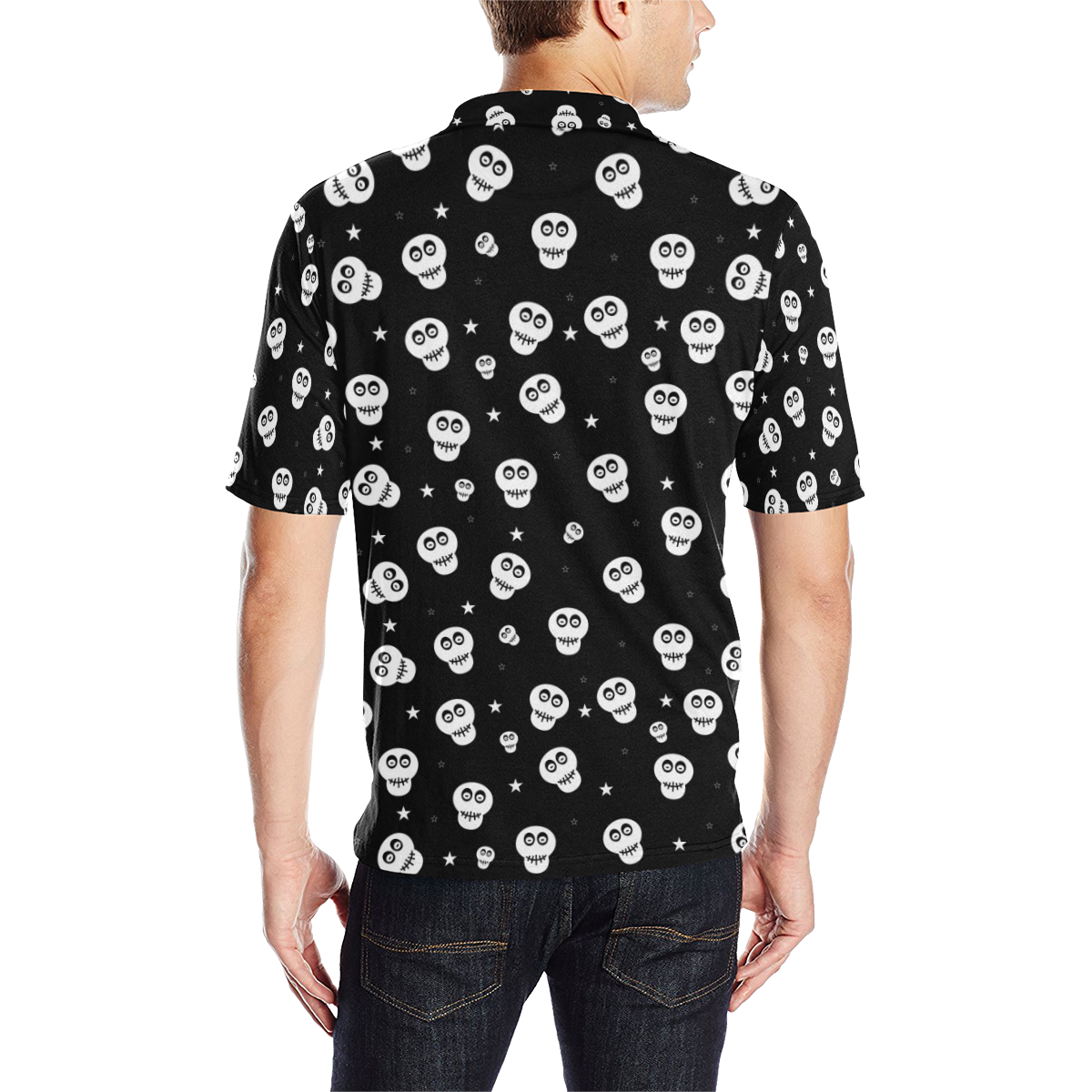 Star Skulls Men's All Over Print Polo Shirt (Model T55)