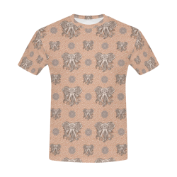 Ethnic Elephant Mandala Pattern All Over Print T-Shirt for Men (USA Size) (Model T40)