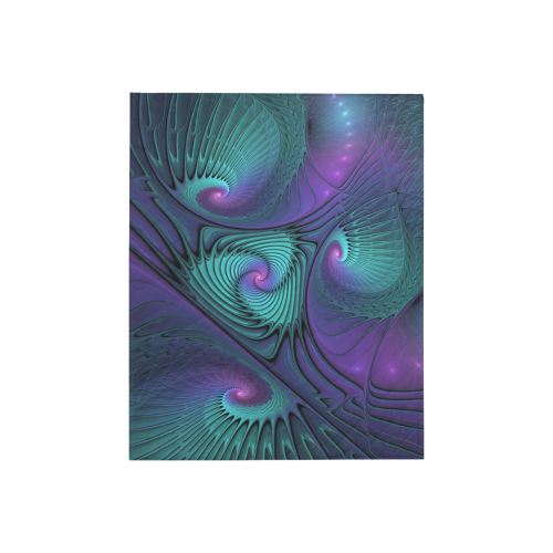 Purple Meets Turquoise Modern Abstract Fractal Art Quilt 40"x50"