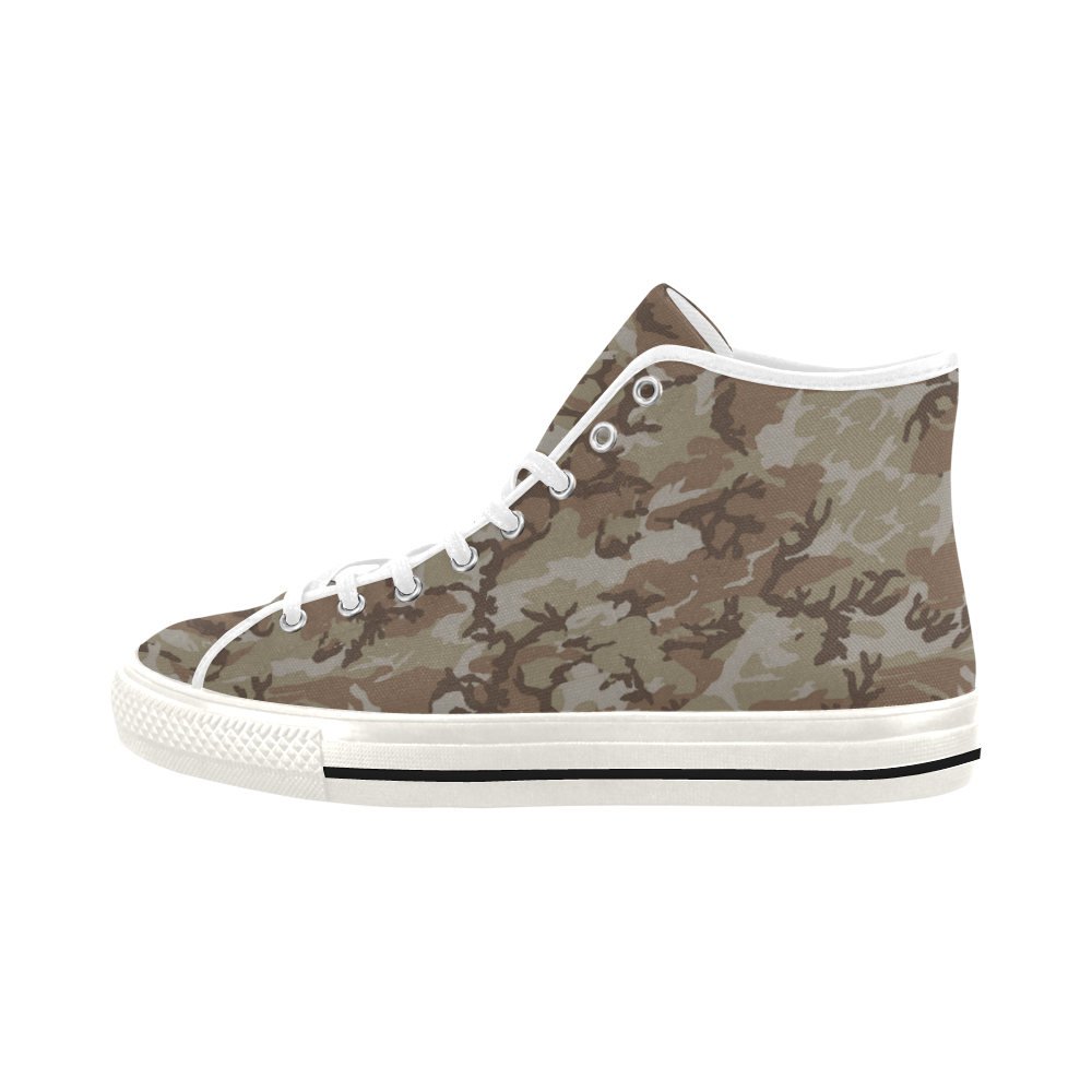 Woodland Desert Brown Camouflage Vancouver H Women's Canvas Shoes (1013-1)