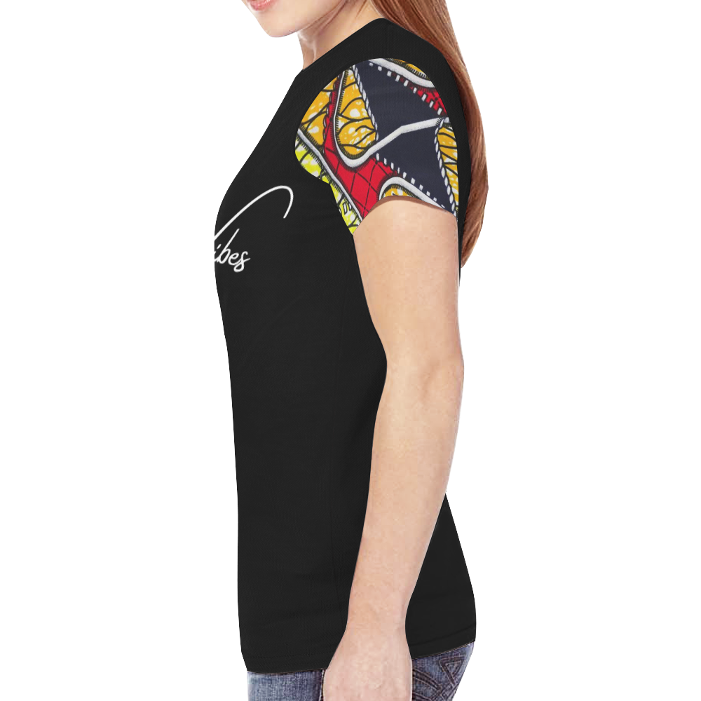 T shirt Black Wax 3 GV New All Over Print T-shirt for Women (Model T45)