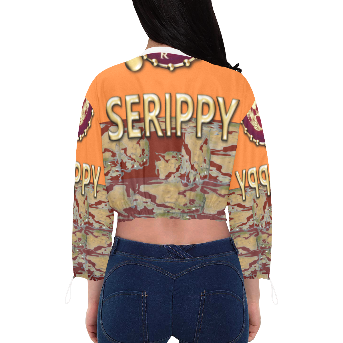 SERIPPY Cropped Chiffon Jacket for Women (Model H30)