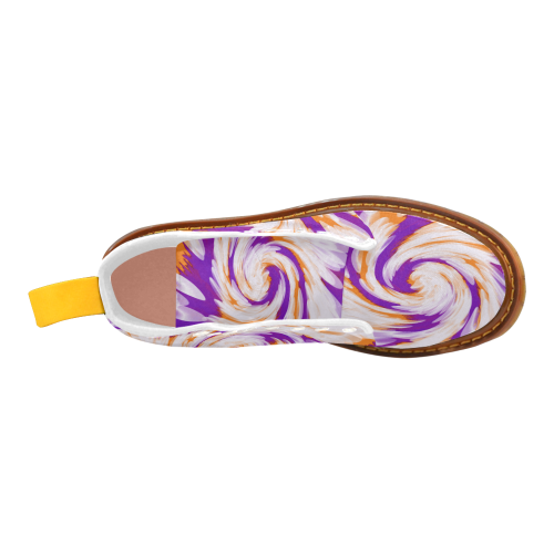 Purple Orange Tie Dye Swirl Abstract Martin Boots For Women Model 1203H