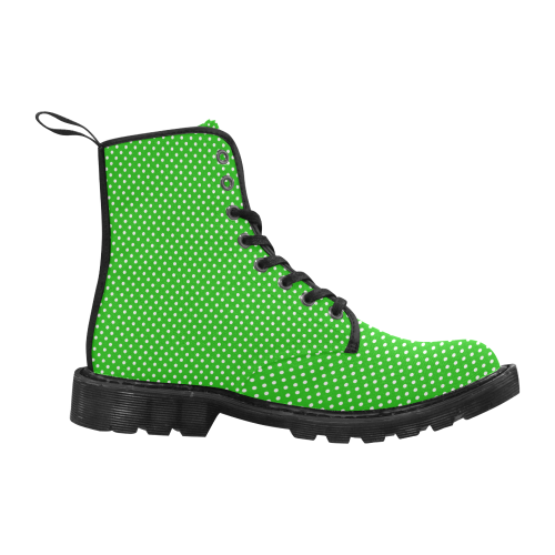Green polka dots Martin Boots for Women (Black) (Model 1203H)