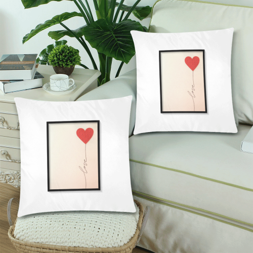 herz1 Custom Zippered Pillow Cases 18"x 18" (Twin Sides) (Set of 2)