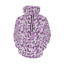 Woodland Pink Purple Camouflage All Over Print Hoodie for Men/Large Size (USA Size) (Model H13)