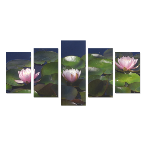 3 pink waterlilies in morning light Canvas Print Sets C (No Frame)
