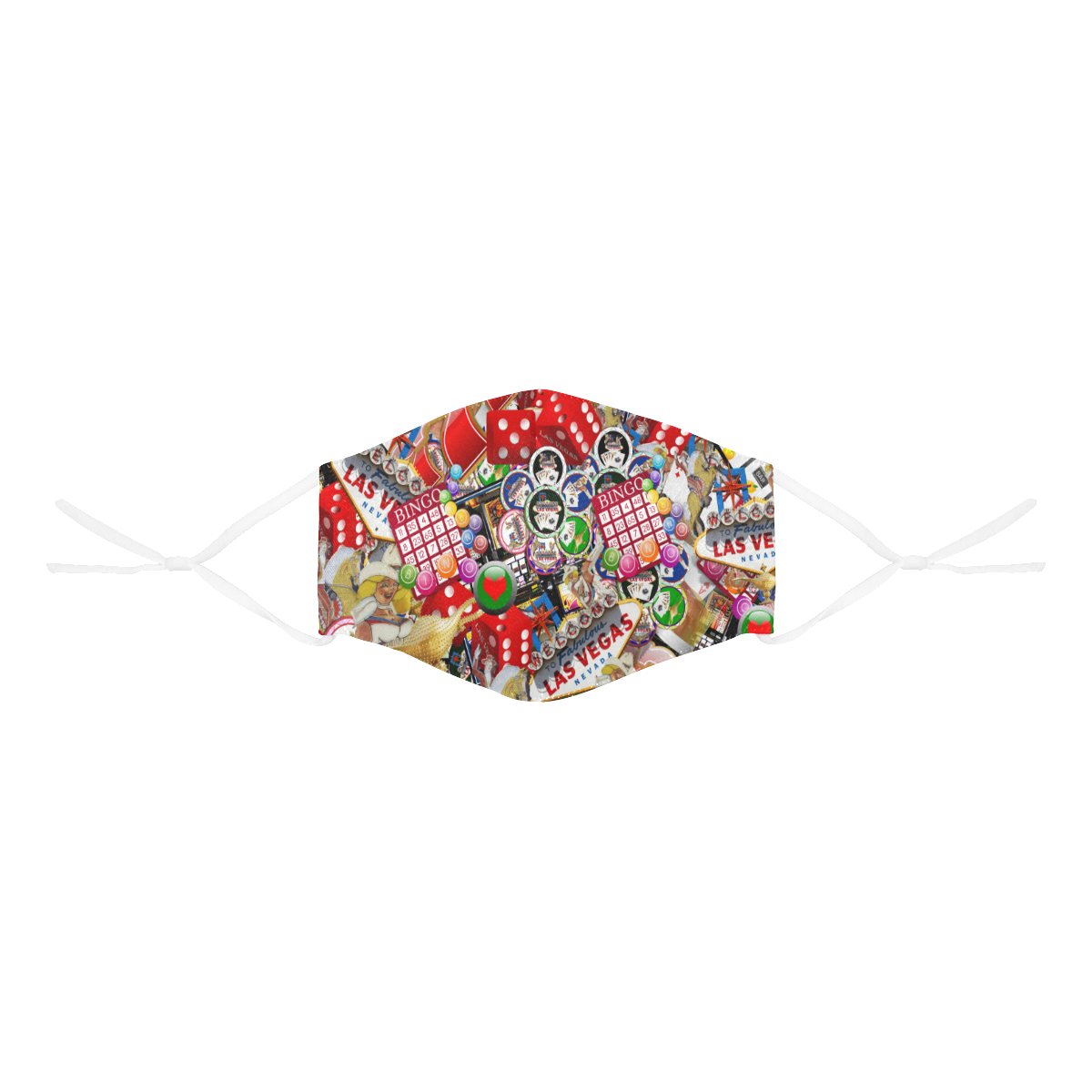 Gamblers Delight - Las Vegas Icons 3D Mouth Mask with Drawstring (Pack of 10) (Model M04)