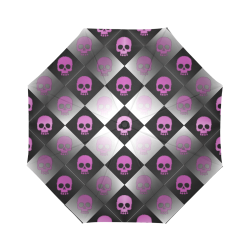 Checkered Skulls Auto-Foldable Umbrella (Model U04)