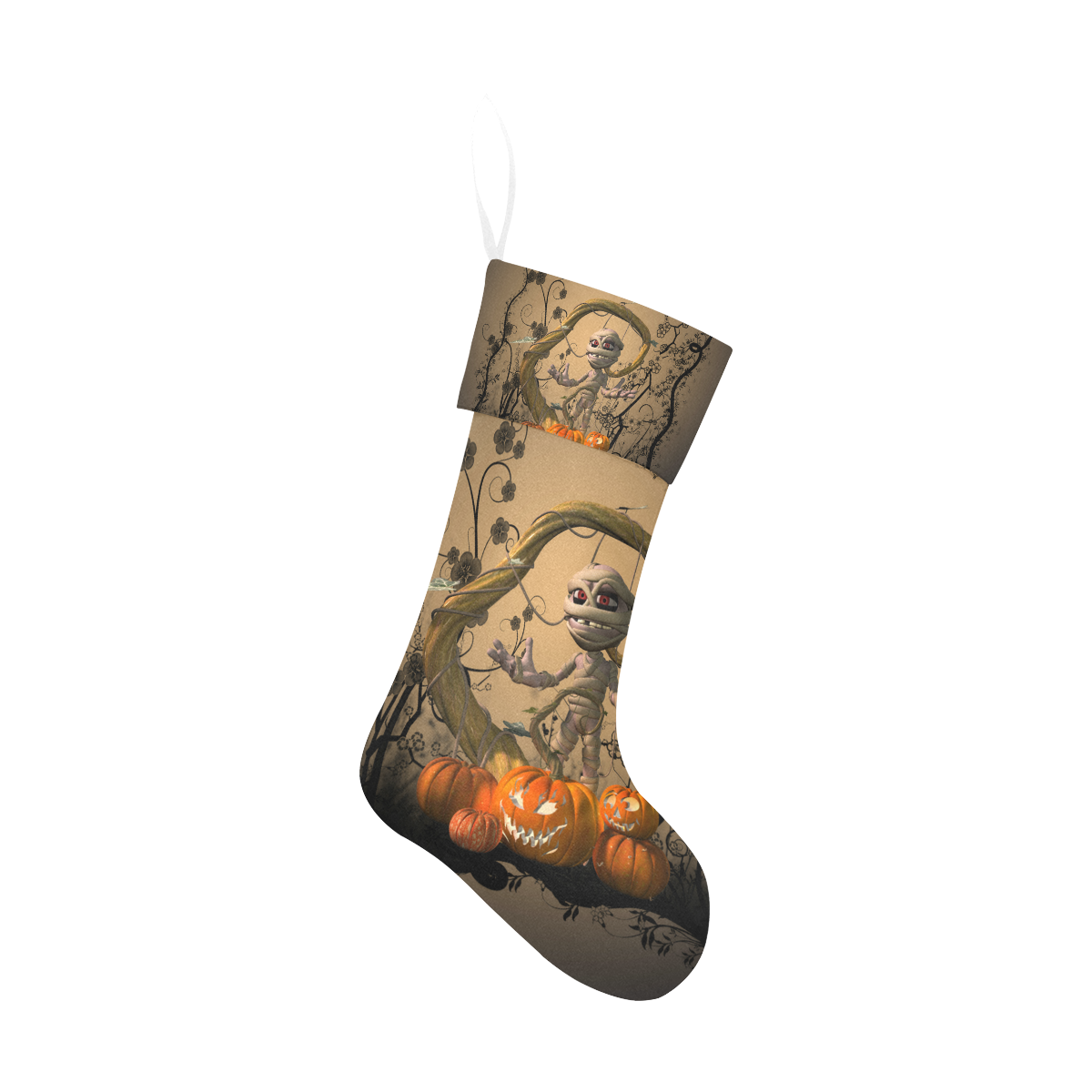 Funny mummy with pumpkins Christmas Stocking
