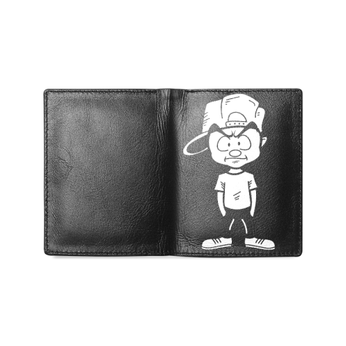 Black Wallet Men's Leather Wallet (Model 1612)