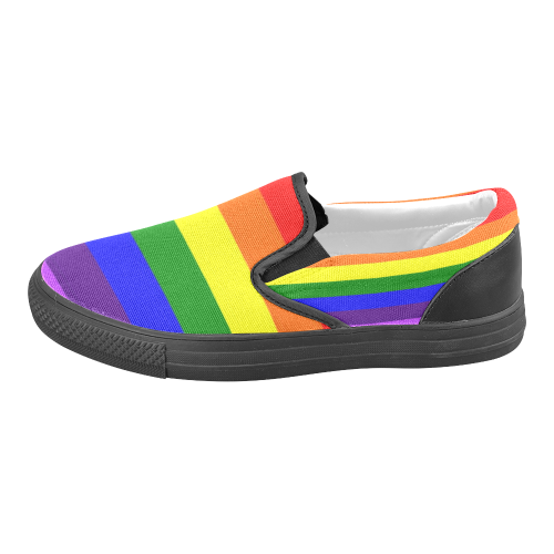 Rainbow Flag (Gay Pride - LGBTQIA+) Slip-on Canvas Shoes for Men/Large Size (Model 019)