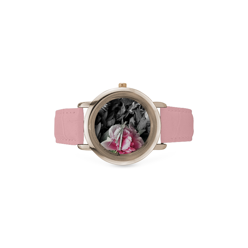 božur Women's Rose Gold Leather Strap Watch(Model 201)