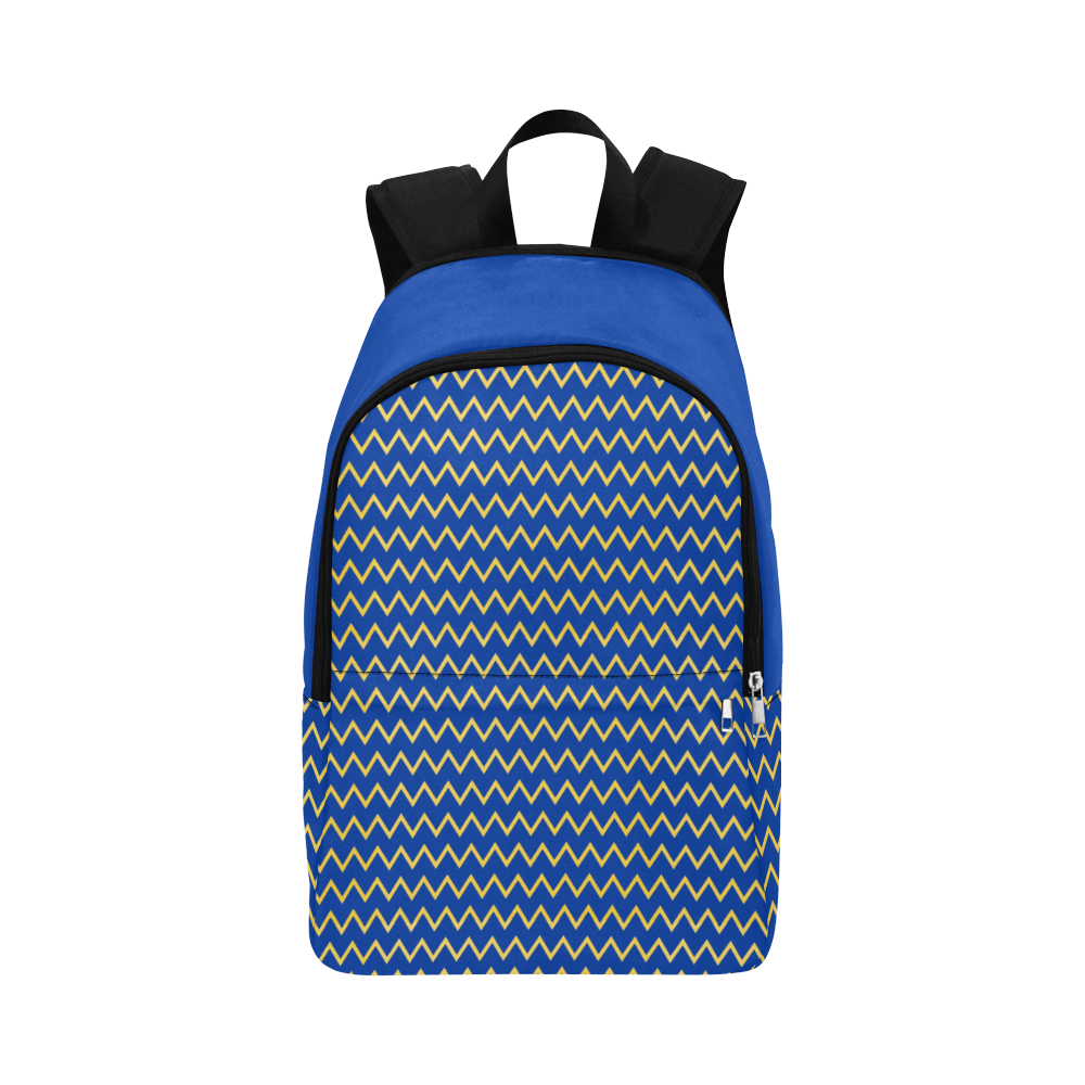 chevron Jaune/Bleu Fabric Backpack for Adult (Model 1659)