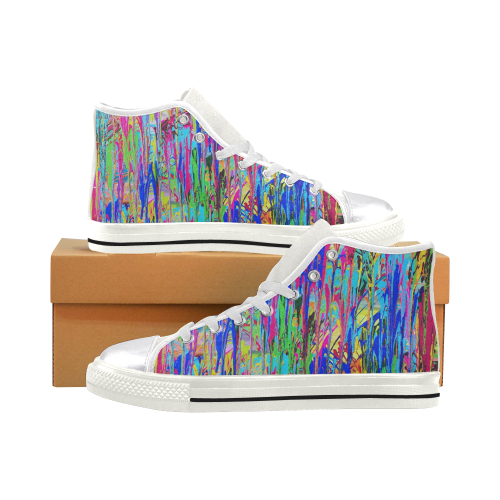 Dripping Women's Classic High Top Canvas Shoes (Model 017)