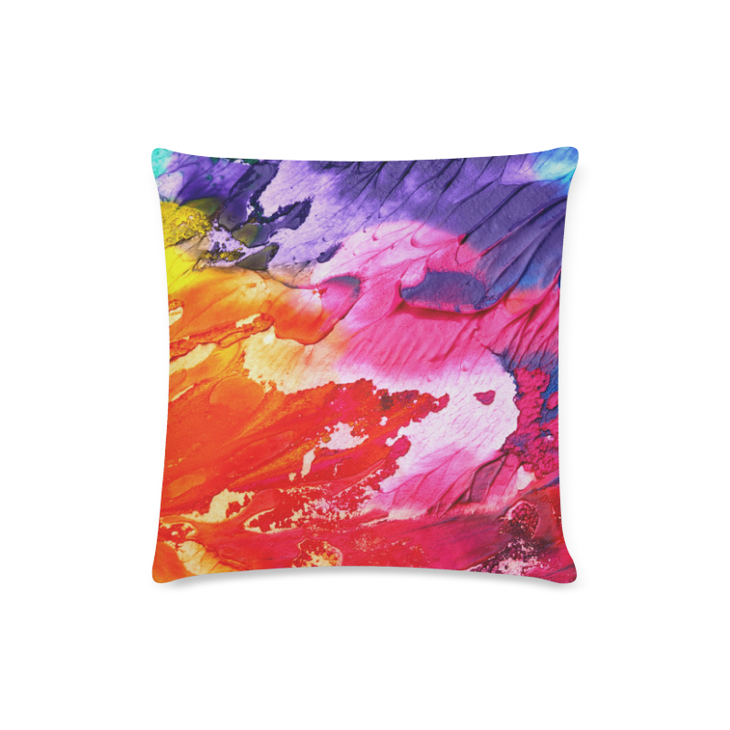 Red purple paint Custom Zippered Pillow Case 16"x16"(Twin Sides)