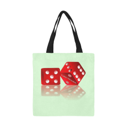 Las Vegas Craps Dice on Green All Over Print Canvas Tote Bag/Small (Model 1697)