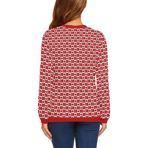 Canada Flag Sweatshirts Women's All Over Print Crewneck Sweatshirt for Women (Model H18)