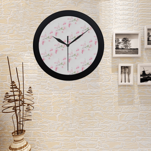 Pattern Orchidées Circular Plastic Wall clock