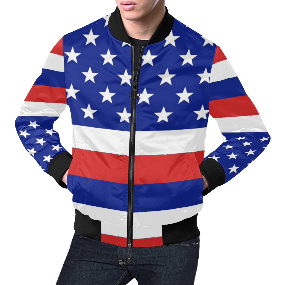 flag design  jacket for men All Over Print Bomber Jacket for Men (Model H19)