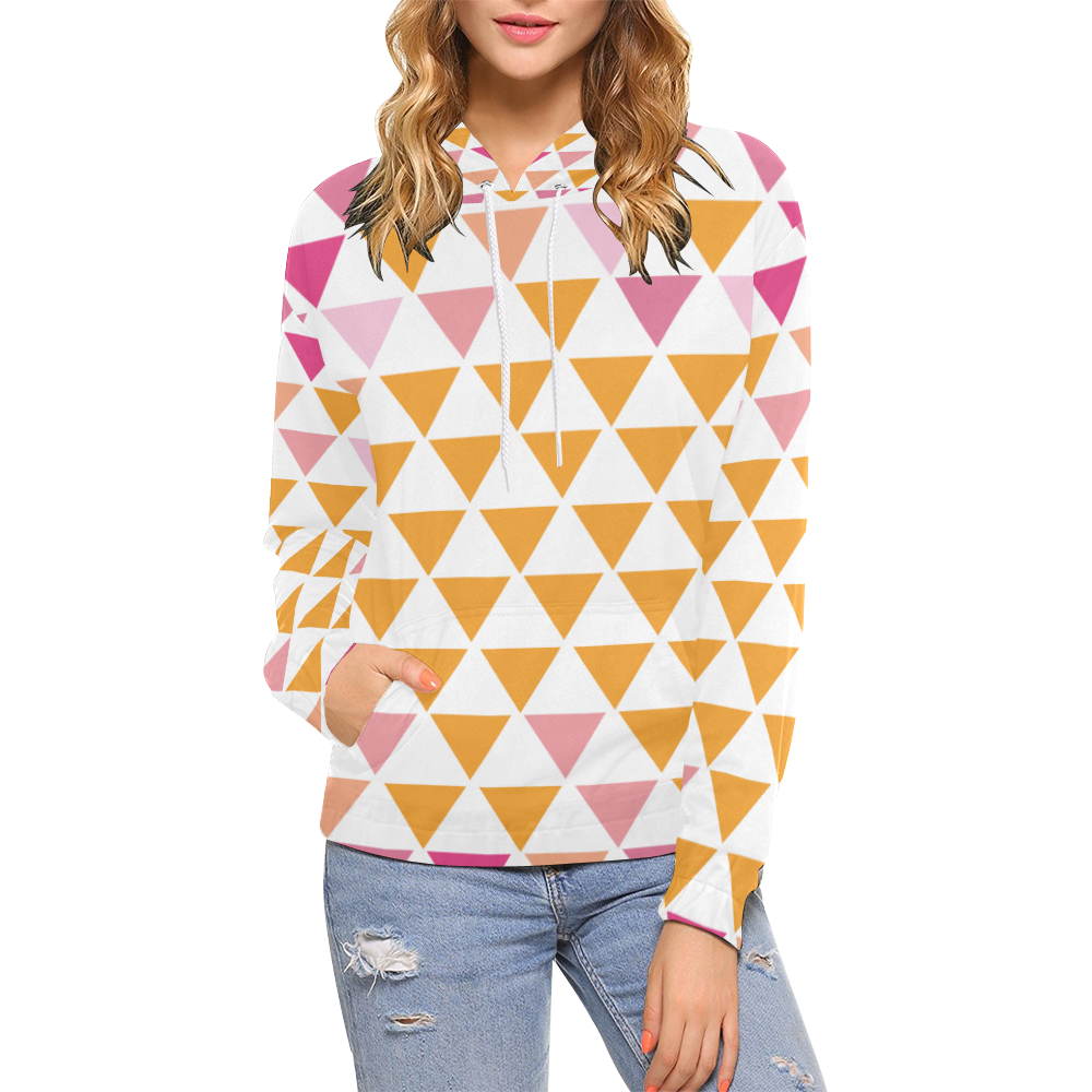 triangles All Over Print Hoodie for Women (USA Size) (Model H13)