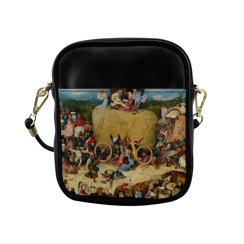 Hieronymus Bosch-The Haywain Triptych 2 Sling Bag (Model 1627)