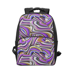 Groovy Retro Renewal - Purple Waves Unisex Laptop Backpack (Model 1663)