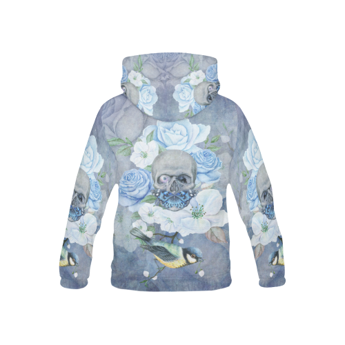 Gothic Skull With Butterfly All Over Print Hoodie for Kid (USA Size) (Model H13)
