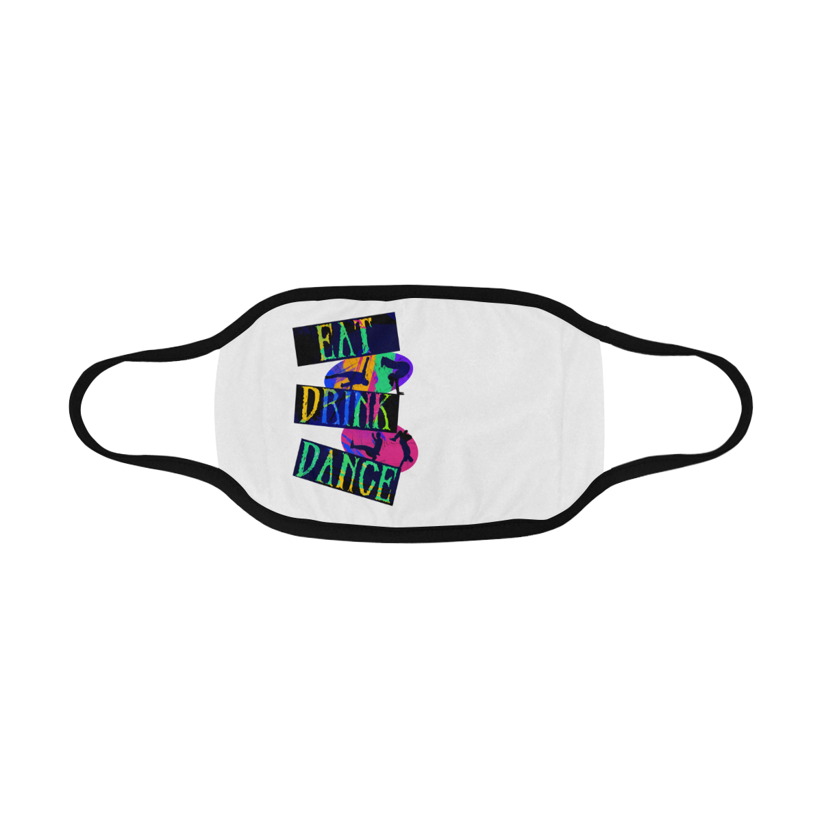 Break Dancing Colorful / White Mouth Mask