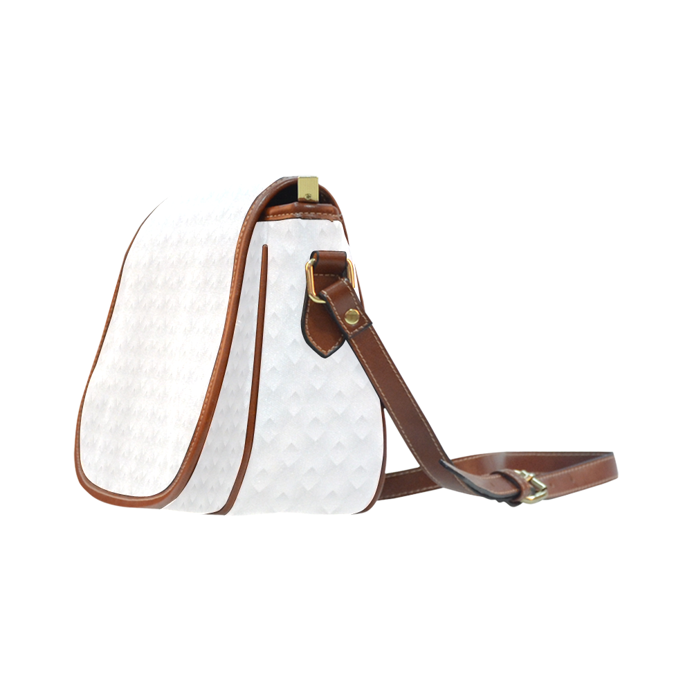 White Rombus Pattern Saddle Bag/Small (Model 1649) Full Customization