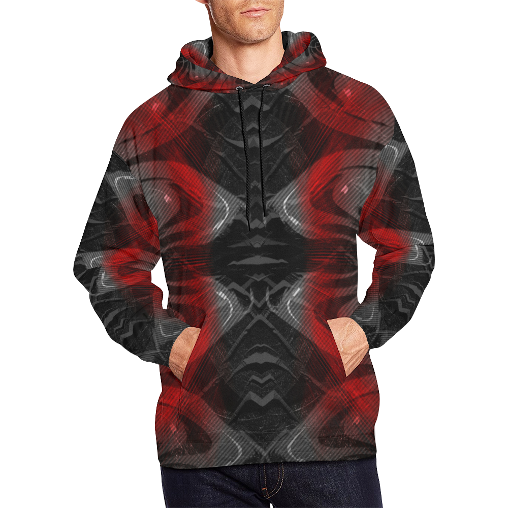xxsml Red Voice Crew All Over Print Hoodie for Men (USA Size) (Model H13)