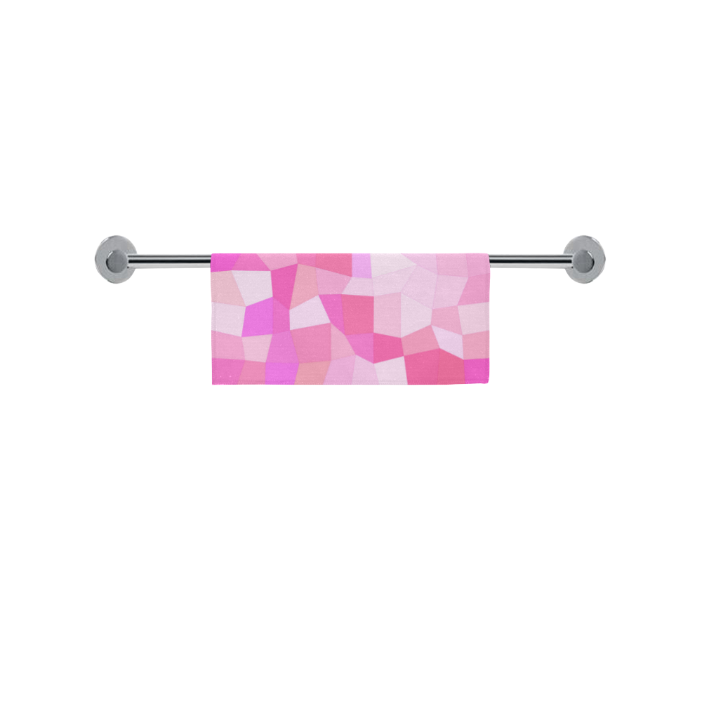 Bright Pink Mosaic Square Towel 13“x13”