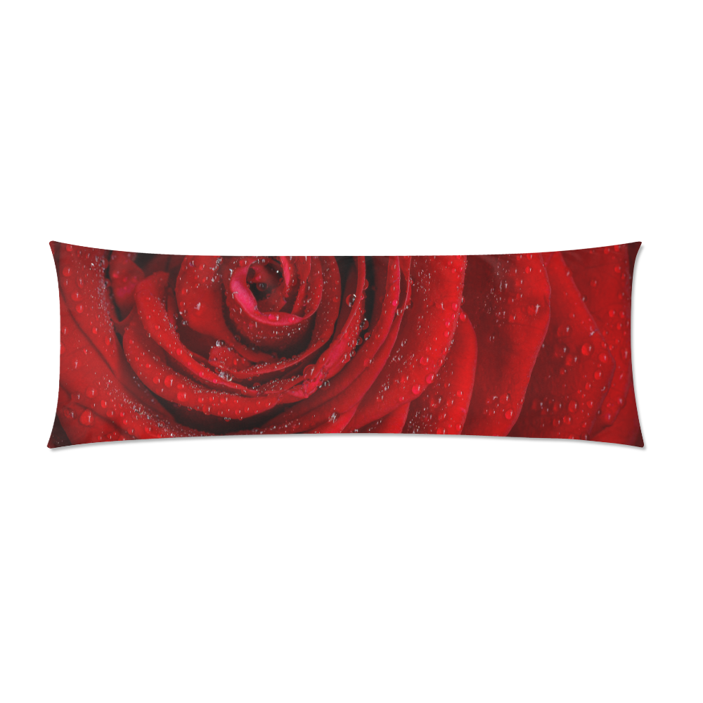 Red rosa Custom Zippered Pillow Case 21"x60"(Two Sides)