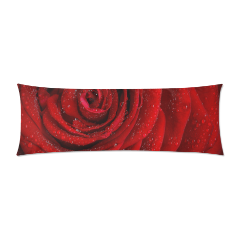 Red rosa Custom Zippered Pillow Case 21"x60"(Two Sides)