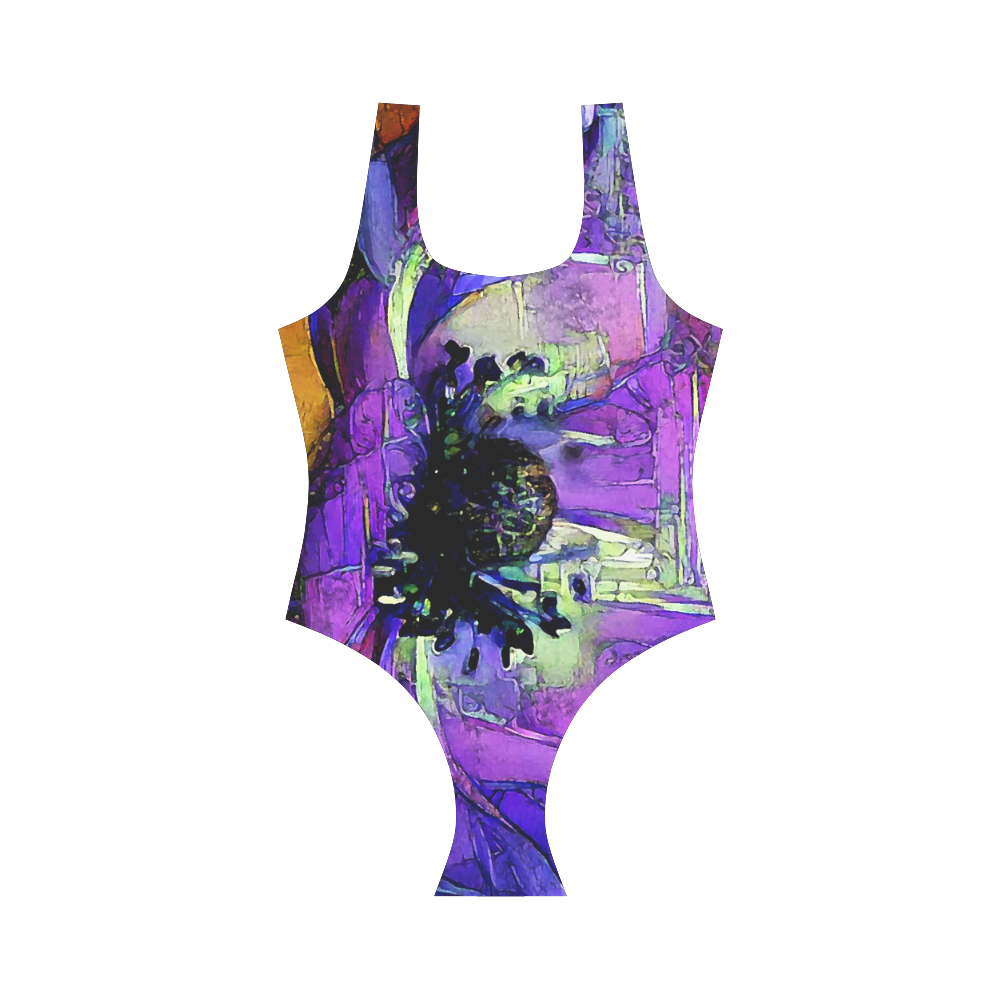 petals floating  2b2 Vest One Piece Swimsuit (Model S04)