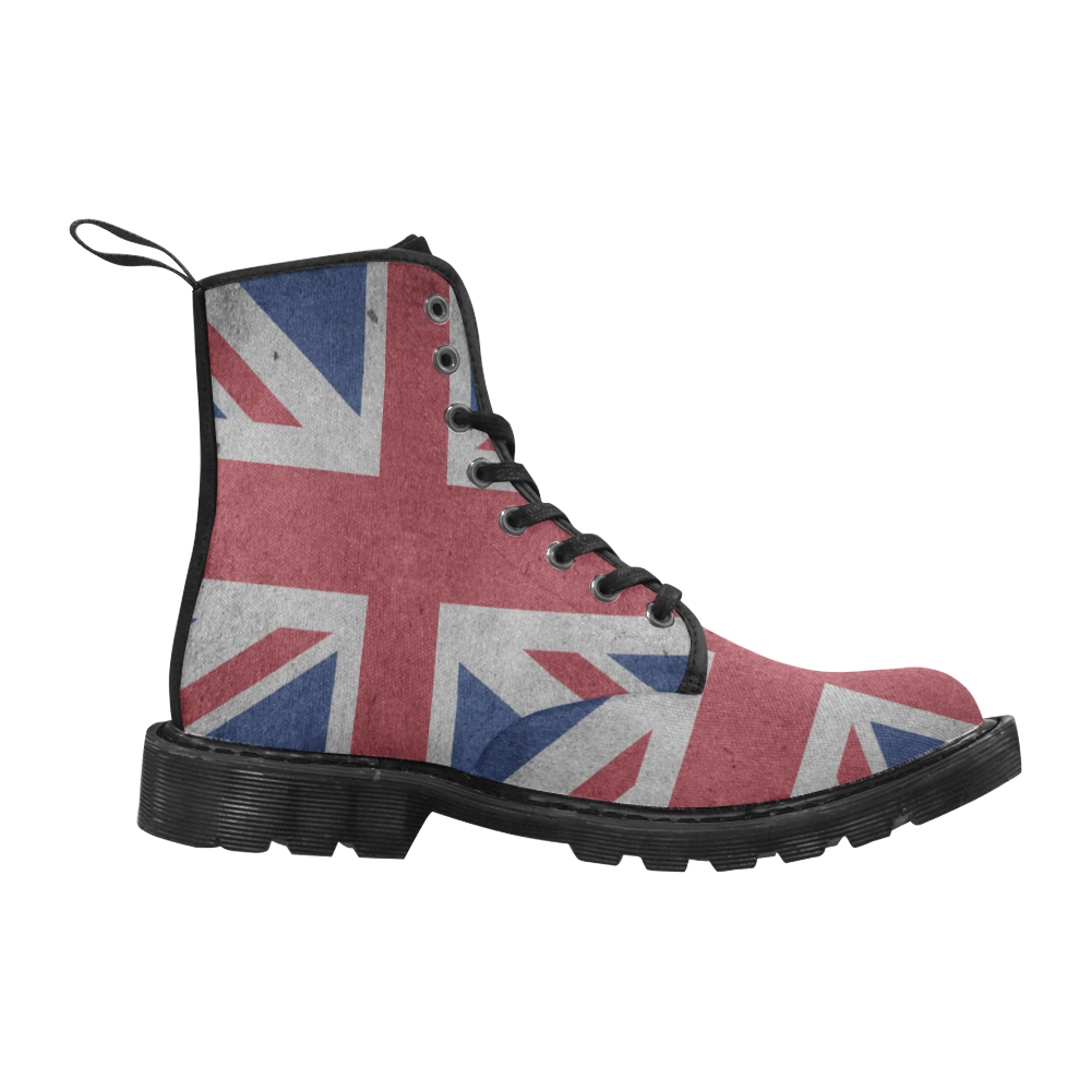 United Kingdom Union Jack Flag - Grunge 1 Martin Boots for Men (Black) (Model 1203H)