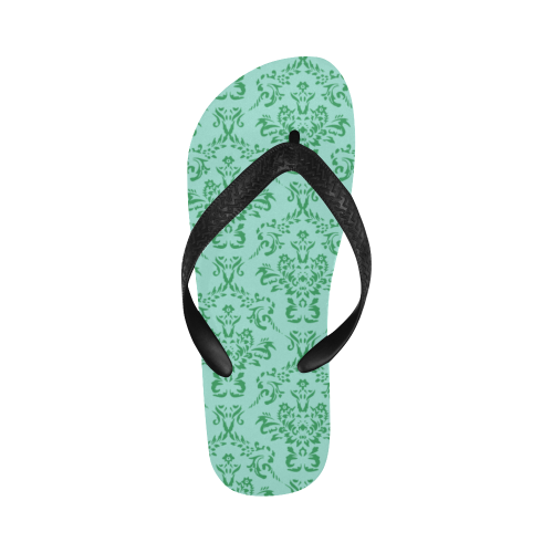 victorian teal ornamental Flip Flops for Men/Women (Model 040)