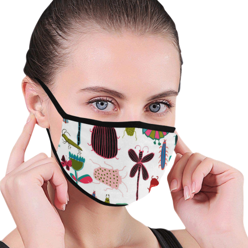 insects white Mouth Mask